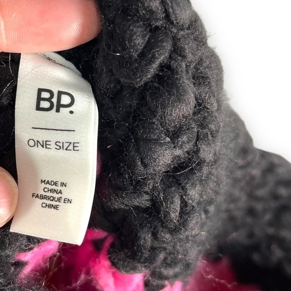 BP Chunky Knit Winter Cowl Scarf, Black/Rainbow, O/S - Picture 5 of 6